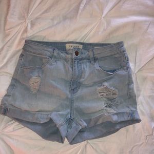 Pacsun white washed ripped shorts, super stretch